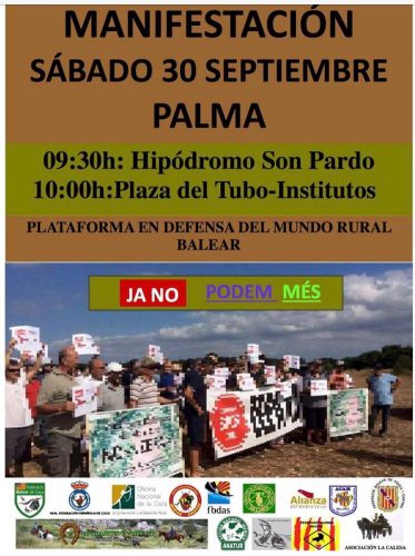 Manifestación 30 de septiembre a las 10h en Palma de Mallorca