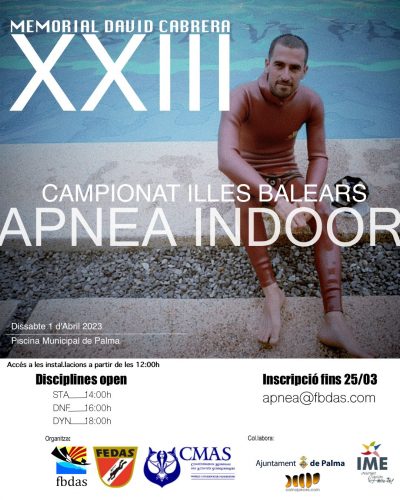 XXIII Campeonato apnea indoor, campeonato de Baleares, memorial David Cabrera