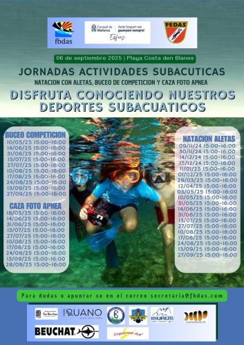 Jornadas actividades subacuaticas de natación con aletas